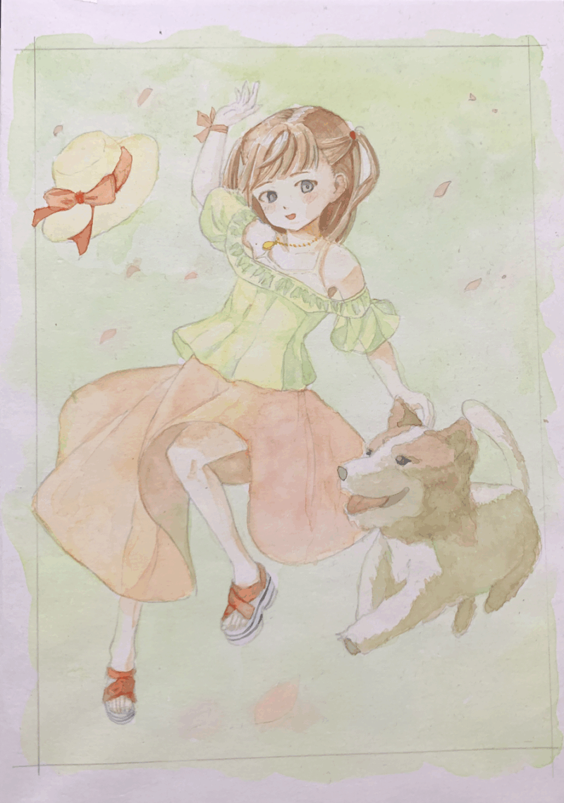 20250430Pixiv企画YourWings_水彩イラスト